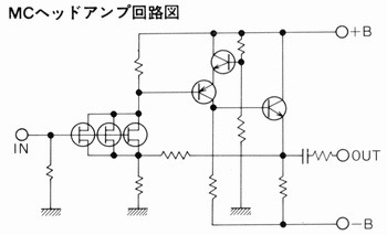 Circuit diagram of MC head amplifier