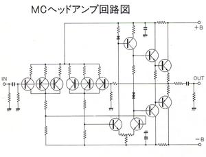 Circuit diagram of MC head amplifier